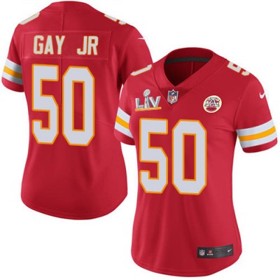 Nike Kansas City Chiefs #50 Willie Gay Jr. Red Team Color Women's Super Bowl LV Bound Stitched NFL Vapor Untouchable Limited Jersey